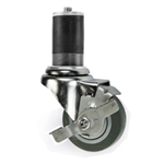 3.5" Expanding Stem Swivel Brake Caster with Thermoplastic Rubber Tread