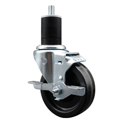 1-3/4" expanding stem caster 4" phenolic wheels and brake