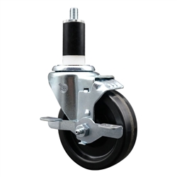 1-3/8" expanding stem caster 4" phenolic wheels and brake
