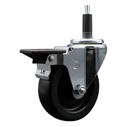 Service Caster #20 Series 1 inch expanding adapter stem swivel casters with a 4 inch polyolefin wheel and posi lock.