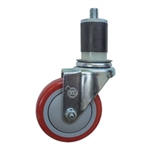 4" Expanding Stem Swivel Caster with Polyurethane Tread