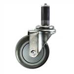 4" Expanding Stem Swivel Caster with Polyurethane Tread