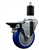 Service Caster swivel caster with a 4 inch Blue polyurethane wheel. Featuring a zinc plated finish, these casters are ideal for work tables, shop projects, and any equipment with round or square tube legs.