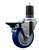 Service Caster swivel caster with a 4 inch Blue polyurethane wheel. Featuring a zinc plated finish, these casters are ideal for work tables, shop projects, and any equipment with round or square tube legs.