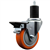 Service Caster 1-3/4 inch expanding stem swivel caster with a 4 inch orange polyurethane wheel and a posi lock brake. Featuring a zinc finish, these casters are ideal for work tables, shop projects, and any equipment with round or square tube legs.