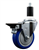 Service Caster swivel caster with a 4 inch Blue polyurethane wheel. Featuring a zinc plated finish, these casters are ideal for work tables, shop projects, and any equipment with round or square tube legs.