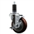 Service Caster 1-1/4 inch expanding stem swivel caster with a 4 inch maroon polyurethane wheel and a brake. Featuring a zinc plated finish, these casters are ideal for work tables, shop projects, and any equipment with round or square tube legs.