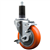 Service Caster 1-1/4 inch expanding stem swivel caster with a 4 inch orange polyurethane wheel and a brake. Featuring a zinc plated finish, these casters are ideal for work tables, shop projects, and any equipment with round or square tube legs.