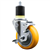 Service Caster 1-7/8 inch expanding stem swivel caster with a 4 inch yellow polyurethane wheel and a brake. Featuring a zinc plated finish, these casters are ideal for work tables, shop projects, and any equipment with round or square tube legs.