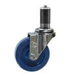 4" Expanding Stem Swivel Caster with Solid Polyurethane Wheel