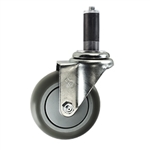4" Expanding Stem Swivel Caster with Thermoplastic Rubber Tread