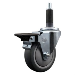 1 inch expanding adapter stem swivel casters with a 4 inch thermoplastic rubber tread wheel and posi lock