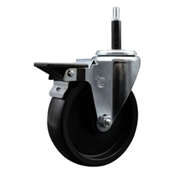 Service Caster #20 Series 3/4 inch expanding adapter stem swivel casters with a 5 inch polyolefin wheel and posi lock.