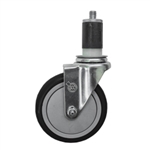 5" Expanding Stem Swivel Caster with Black Polyurethane Tread