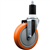 Service Caster 1-1/2 inch expanding stem swivel caster with a 5 inch orange polyurethane wheel. Featuring a zinc plated finish, these casters are ideal for work tables, shop projects, and any equipment with round or square tube legs.