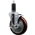 Service Caster 1-1/4 inch expanding stem swivel caster with a 5 inch maroon polyurethane wheel and a brake. Featuring a zinc plated finish, these casters are ideal for work tables, shop projects, and any equipment with round or square tube legs.