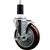 Service Caster 1-3/8 inch expanding stem swivel caster with a 5 inch maroon polyurethane wheel and a brake. Featuring a zinc plated finish, these casters are ideal for work tables, shop projects, and any equipment with round or square tube legs.