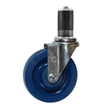 5" Expanding Stem Swivel Caster with Solid Polyurethane Wheel