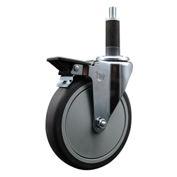 1 inch expanding adapter stem swivel casters with a 6 inch thermoplastic rubber tread wheel and posi lock