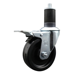1-5/8" expanding stem caster 4" semi steel wheels and total lock