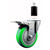 Service Caster 1-3/8 inch expanding stem swivel caster with a 4 inch green polyurethane wheel and a total lock brake. Featuring a zinc finish, these casters are ideal for work tables, shop projects, and any equipment with round or square tube legs.