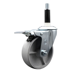 7/8" expanding stem caster 4" semi steel wheels and total lock