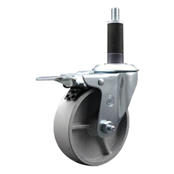 1" expanding stem caster 4" semi steel wheels and total lock