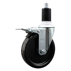 1-1/2" expanding stem caster 5" phenolic wheels and total lock
