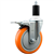 Service Caster 1-3/8 inch expanding stem swivel caster with a 5 inch orange polyurethane wheel and a total lock brake. Featuring a zinc finish, these casters are ideal for work tables, shop projects, and any equipment with round or square tube legs.