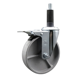 1" expanding stem caster 5" semi steel wheels and total lock