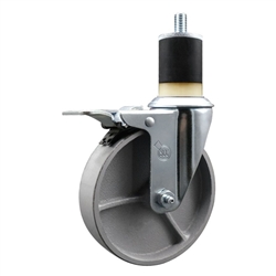 1-7/8" expanding stem caster 5" semi steel wheels and total lock
