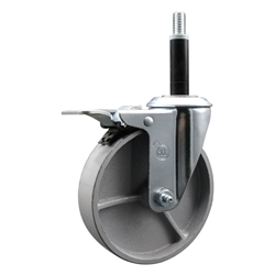 3/4" expanding stem caster 5" semi steel wheels and total lock