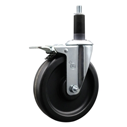 1-1/8" expanding stem caster 6" phenolic wheels and total lock