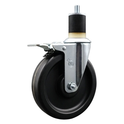 1-7/8" expanding stem caster 6" phenolic wheels and total lock