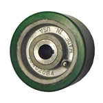 4" x 1-1/2" polyurethane on cast iron drive wheel