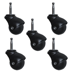 Flat Black Finish  Spherical Casters set of 5