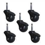 Gloss Black Finish  Spherical Casters set of 5