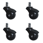 Gloss Black finish spherical casters