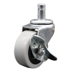2 inch top plate swivel caster with a thermoplastic rubber tread wheel and brake
