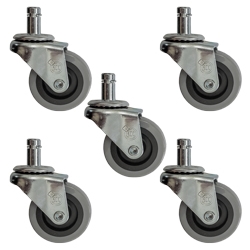 Set of 5 Polyurethane Tread Furniture Casters