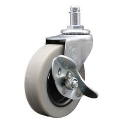 3 inch top plate swivel caster with a thermoplastic rubber tread wheel and brake