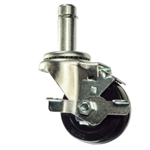 Metro 3" caster with hard rubber wheel and brake