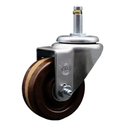 1-3/8" grip ring swivel caster bright chrome 3" high temperature phenolic wheels