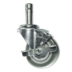 Metro 3" caster with polyurethane wheel and brake