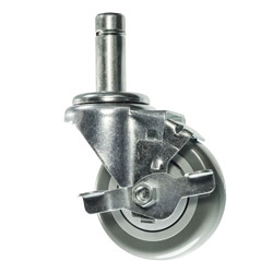 Metro 3" caster with polyurethane wheel and brake