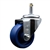 Service Caster #20 Series 7/16 inch grip ring stem swivel casters with 3 inch solid blue polyurethane wheel and zinc plated finish.