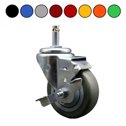 3-1/2" Swivel Caster with Polyurethane Tread and Brake