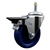 Service Caster #20 Series 7/16 inch grip ring stem swivel casters with 4 inch solid blue polyurethane wheel featuring posi lock brake and zinc plated finish.