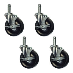 5" wire shelf casters with brakes