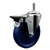 Service Caster #20 Series 7/16 inch grip ring stem swivel casters with 5 inch solid blue polyurethane wheel featuring posi lock brake and zinc plated finish.